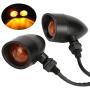 Motorcycle Turn Signals, INNOGLOW 2pcs Heavy Duty Incandescent Bulbs Amber Bullet Amoke Lens Indicators Blinkers Lights for Harley Davidson Honda Suzuki Kawasaki Yamaha (Black)