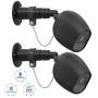 Metal Wall Mount for Arlo Pro 2 and Arlo Pro with Anti-Theft Security Chain and Silicone Skins for Indoor Outdoor Extra Security(Black, 2 Pack)
