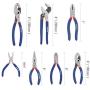 WORKPRO 7-piece Pliers Set (8-inch Groove Joint Pliers, 6-inch Long Nose, 6-inch Slip Joint, 4-1/2 Inch Long Nose, 6-inch Diagonal, 7-inch Linesman, 8-inch Slip Joint) for DIY & Home Use