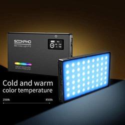 Soonpho P10 RGB Video LED Light Full Color Output CRI97+, 2500K-8500K Bi-Color, Ultra Thin Dimmable Brightness Temperature Lighting Panel with Rechargeable Lithium Battery Compatible for Digital SLR