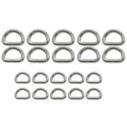 CXP Good Goods Extra Thick 3mm-4mm Welded Strong D Shape Ring Silver Buckles for Dog and Cat Collears,Buckles for Harness,Crafts,DIY Accessories,Set of 20 Pieces