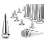 Spikes Studs 20PCS Silver Metal Clothing Rivets Cone 10x29MM Spikes Punk Screw Back Spots Metallic Bullet for DIY Leather Crafts