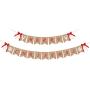 Merry Christmas Burlap Banners Garlands with Ribbon Bows for Xmas Party Decoration Photo Prop