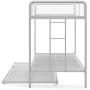 DHP Triple Metal Bunk Bed Frame, White, Twin