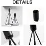 Sziqiqi Metal Taper Candle Holders Candlestick Holders Set of 2, Black Candlestick Holder for Taper Candles, Geometric Wire Modern Decorative Centerpiece Candle Candlestick Holders for Table, S - L