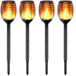 InnoGear Solar Outdoor Flickering Torch Lights, Pack of 4