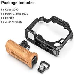 SMALLRIG Camera Cage Kit Professional Kit for Sony Alpha 7S III / A7S III / A7S3 with HDMI Cable Clamp and Wooden Side Handle - 3008