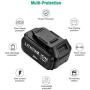 FirstPower 6.0Ah Replacement Battery DCB205 DCB204 - Compatible with Dewalt 20V Cordless Power Tools DCB180 DCB200 DCB204-2 DCB205-2 DCB206 DCD/DCF/DCG Series - Upgraded Li-ion 2 Pack