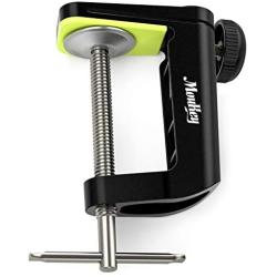 Moukey 1 PCS C Shape Desk Table Mount Clamp For Microphone Mic Suspension Boom Scissor Arm Stand Holder with Adjustable Screw, Fits up to 1.97''/5cm Desktop Thickness