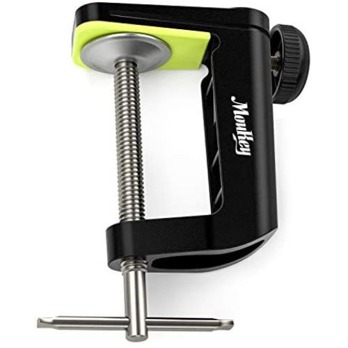 Moukey 1 PCS C Shape Desk Table Mount Clamp For Microphone Mic Suspension Boom Scissor Arm Stand Holder with Adjustable Screw, Fits up to 1.97''/5cm Desktop Thickness