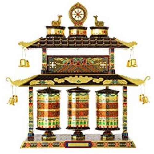 Microworld Tibet Prayer Wheel 3D Metal Puzzle Jigsaw Laser Cut Brain Teaser DIY Model Building Kits Toys J051