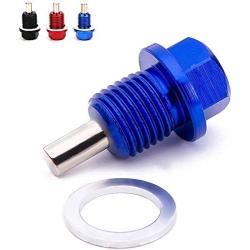 Magnetic Oil Drain Plug Magnetic Sump Drain Nut Oil Drain Bolt (12x1.25,Blue)