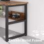 IRONCK Computer Desk 55'' with Bookshelf, Office Desk, Writing Desk, Wood and Metal Frame, Industrial Style, Study Table Workstation for Home Office Furniture