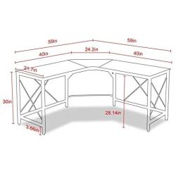 Mr IRONSTONE L-Shaped Desk 59'' Computer Corner Desk, Home Gaming Desk, Office Writing Workstation, Space-Saving, Easy to Assemble