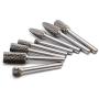 Carbide Burr Set, 8pcs Double Cut Solid Tungsten Rotary Burr Set 1/4-Inch Shank for Die Grinder Drill, DIY Woodworking, Metal Carving, Polishing, Engraving, Drilling