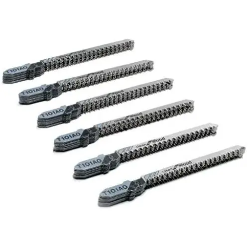 TAROSE 30-Piece T101AO 3-1/4 Inch 20 TPI Assorted T-Shank Scrolling Jig Saw Blades Set for Clean Cutting Wood