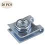 HerMia 20pcs 6mm Dia Car License Plate Fasteners Buckle Metal Nut U-Type Screw Base Clip Rivets Fixed Retaining Clips
