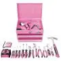 APOLLO TOOLS Pink Metal Tool Box with Deep Top Compartment and 2 Drawers in Heavy-Duty Steel Chest With Ball Bearing Opening And Powder Coated Finish - Pink Ribbon - DT5010P APOLLO TOOLS Pink Metal Tool Box with Deep Top Compartment and 2 Drawers in Heavy-Duty Steel Chest With Ball Bearing Opening And Powder Coated Finish - Pink Ribbon - DT5010P
