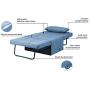 Diophros Folding Ottoman Sleeper Sofa Bed, 4 in 1 Multi-Function Adjustable Guest Sofa Chair Convertible Chair (Light Blue)