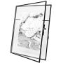 Isaac Jacobs 8x10, Black Modern Style Brass and Glass, Pressed Glass, Metal Floating Desk Photo Frame (Vertical), with Locket Closure for Pictures, Art, Mementos & Keepsakes (8x10, Black)