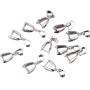 VNDEFUL 50PCS Pendant Metal Clasp Connector 5X14mm Pinch Bail Connector for Jewelry Making, Silver