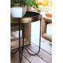 H Potter Indoor Outdoor Side Patio Table Living Room Kitchen Small Spaces Quick Folding Stand and Removable Round Metal Tray for Drinks or Appetizers Gar618 Brass