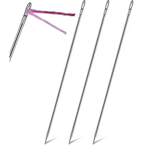 3 Pieces 12 Inch Upholstery Needle Long Straight Hand Needle Stainless Steel Hand Sewing Needle Sewing Upholstery Needle for Webbing, Sewing Edges and Stitching Through Padding, Arts Crafts Projects 3 Pieces 12 Inch Upholstery Needle Long Straight Hand Needle Stainless Steel Hand Sewing Needle Sewing Upholstery Needle for Webbing, Sewing Edges and Stitching Through Padding, Arts Crafts Projects