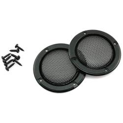 ZYAMY 2pcs Speaker Net Cover High-Grade Car Home Mesh Enclosure Speakers with Mounting Screws Plastic Frame Metal Iron Wire Grilles