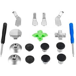 eXtremeRate Metal Magnetic 15 in 1 D-Pads Thumbsticks Joysticks Paddles Hair Trigger Locks T8H Cross Screwdriver Repair Replacement Parts Kits for Xbox One Xbox One Elite Xbox One S X Controller