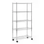 Sandusky MWS301460 Mobile Wire Shelving - 5 Tier with 2 Inch Nylon Casters, Silver