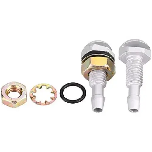 2pcs Windshield Washer Nozzle, Keenso Universal Car Auto Windshield Wiper Spray Jet Nozzle Replacement Kit(Silver)