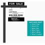 kdgarden Vinyl PVC 6-Feet Black Real Estate Sign Post with Flat Cap, Realtor Yard Sign Post for Open House and Home for Sale, 47'' Arm Holds Up to 36'' Sign(No Sign)