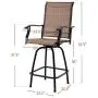 Outdoor Swivel Bar Stools All-Weather Tall Patio Chair, 2 Pack