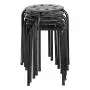 Norwood Commercial Furniture Black Stacking Stool Set - Stackable Nesting Stools/Chairs for Kids and Adults - Flexible Seating for Home, Office, Classrooms - Plastic/Metal 17.75'' (Pack of 5)