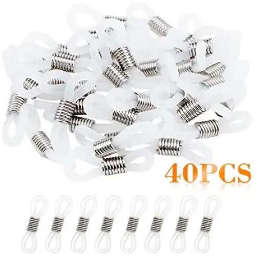HIFOT 40pcs Holder Chain Glasses Ends Spectacle Chain Strap Loop Ends of Glass Cord Ends of Eyeglass Chain Holder Silicone Lanyard Strap Silver HIFOT 40pcs Holder Chain Glasses Ends Spectacle Chain Strap Loop Ends of Glass Cord Ends of Eyeglass Chain Holder Silicone Lanyard Strap Silver