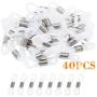 HIFOT 40pcs Holder Chain Glasses Ends Spectacle Chain Strap Loop Ends of Glass Cord Ends of Eyeglass Chain Holder Silicone Lanyard Strap Silver