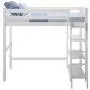 Max & Lily Solid Wood Twin-Size High Loft Bed with Bookcase, White