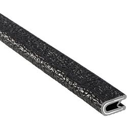 Trim-Lok Edge Trim – Fits 1/8” Edge, 9/16” Leg Length, 25’ Length, Black, Pebble Texture – Flexible PVC Edge Protector for Sharp/Rough Surfaces, Easy to Install