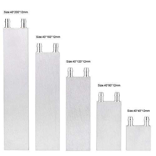 Water Cooling Block, Aluminum Radiator Liquid Water Cooler Heat Sink for PC Laptop/Applicable to Computer CPU Graphics Heatsink/White(40 x 200 x 12mm)