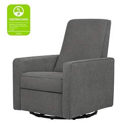 DaVinci Piper Upholstered Recliner and Swivel Glider in Dark Grey, Greenguard Gold Certified