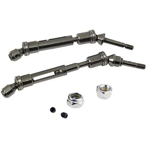 2PCS Aluminum Alloy RC CVD Steel Front & Rear Drive Shaft Axle Transmission Axle Joint for Traxxas Slash 4X4 Stampede Rustler VXL HQ727 Short Truck