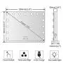 FENCHILIN Large Vanity Mirror with Lights and Blutooth Speaker, Hollywood Lighted Makeup Mirror with 15 Dimmable LED Bulbs for Dressing Room & Bedroom, Tabletop or Wall-Mounted, Slim Metal Frame White