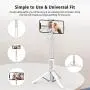 ATUMTEK Bluetooth Selfie Stick Tripod, Mini Extendable 3 in 1 Aluminum Selfie Stick with Wireless Remote and Tripod Stand 360 Rotation for iPhone 12/11 Pro/XS Max/XS/XR/X/8/7, Samsung and Smartphone