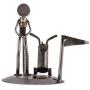 Rustic Golf Tourney Auto Part Sculpture - Mexico Grey Metal Handmade