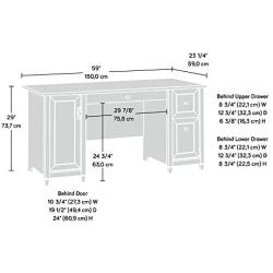 Sauder Edge Water Computer Desk, Chalked Chestnut