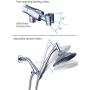 G-promise Double Height Positioning Shower Head， High Pressure Shower Heads with Handheld Spray, Adjustable Metal Bracket Holder,Extra Long Stainless-Steel Flexible Hose (Chrome)