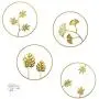 Tinsow 9.5 Inch Iron Wall Sculptures,Gold Metal Ginkgo, Maple, Monstera Leaf Wall Decor Round Wall Ornaments,Easy Installation Great for Bedroom Hanging Parts Hotel Wall Decoration (Gold, 4)