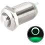 uxcell Latching Metal Push Button Switch High Head 12mm Mounting Dia 1NO 12V Green LED Light