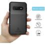 LOVE MEI Samsung Galaxy S10 Case with Built in Screen Protector, Heavy Duty Aluminum Rubber Anti-Scratched Cover Protective Silicone Shockproof Metal Grade Solid Tank Case for Samsung S10 Case (Black)