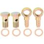 X AUTOHAUX 2 Sets 16mm Banjo Hose Barb Bolt Fittings Banjo Bolt Washer Bronze Tone Metal for Motorcycle Car